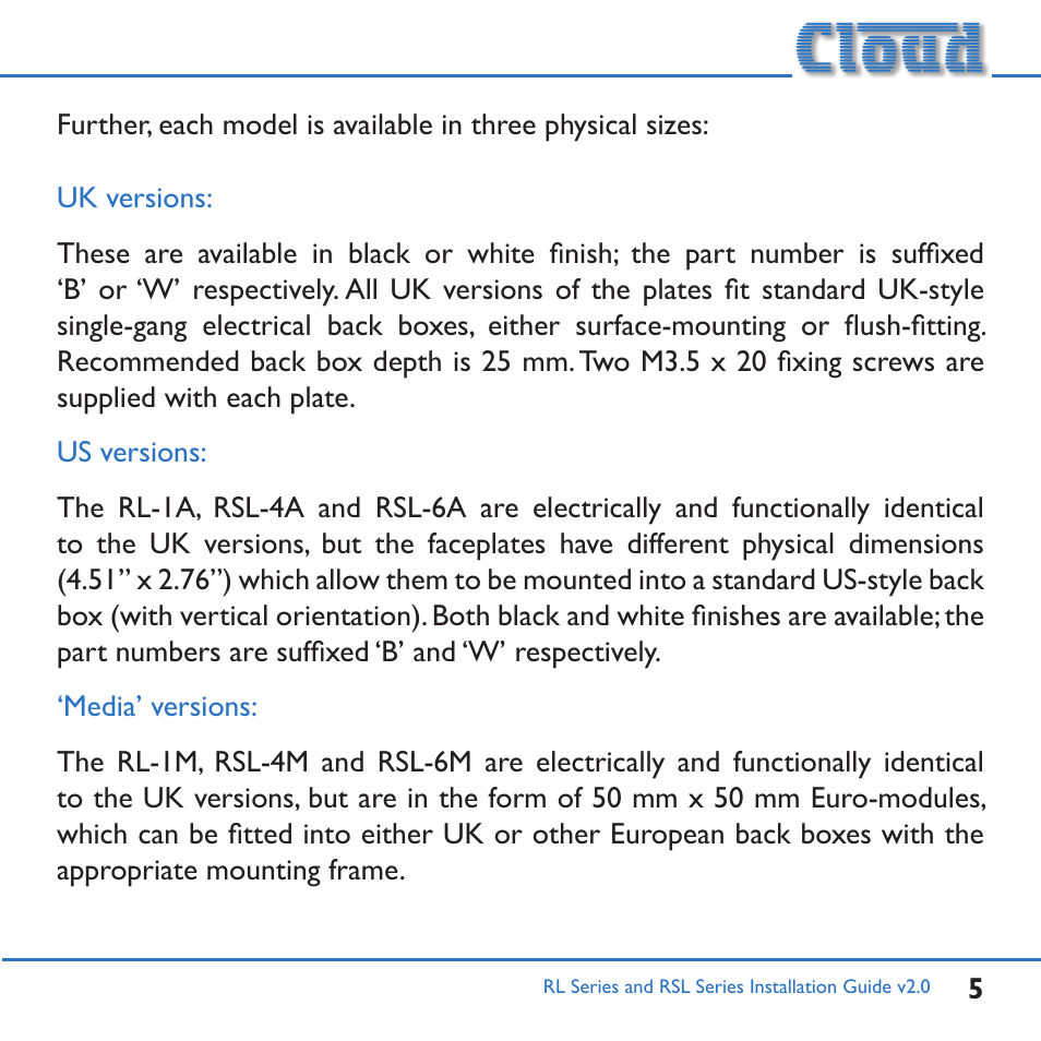 Cloud Electronics RL-1MB User Manual | Page 5 / 20