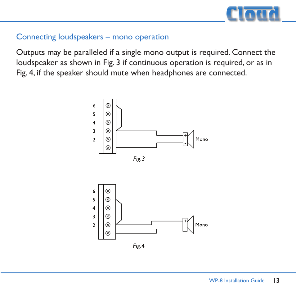 Cloud Electronics WP-8W User Manual | Page 13 / 16