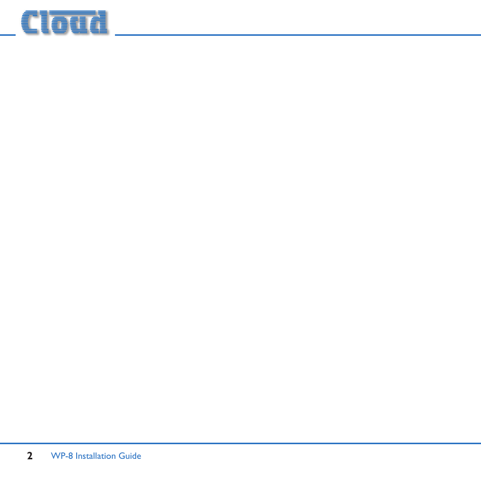 Cloud Electronics WP-8W User Manual | Page 2 / 16