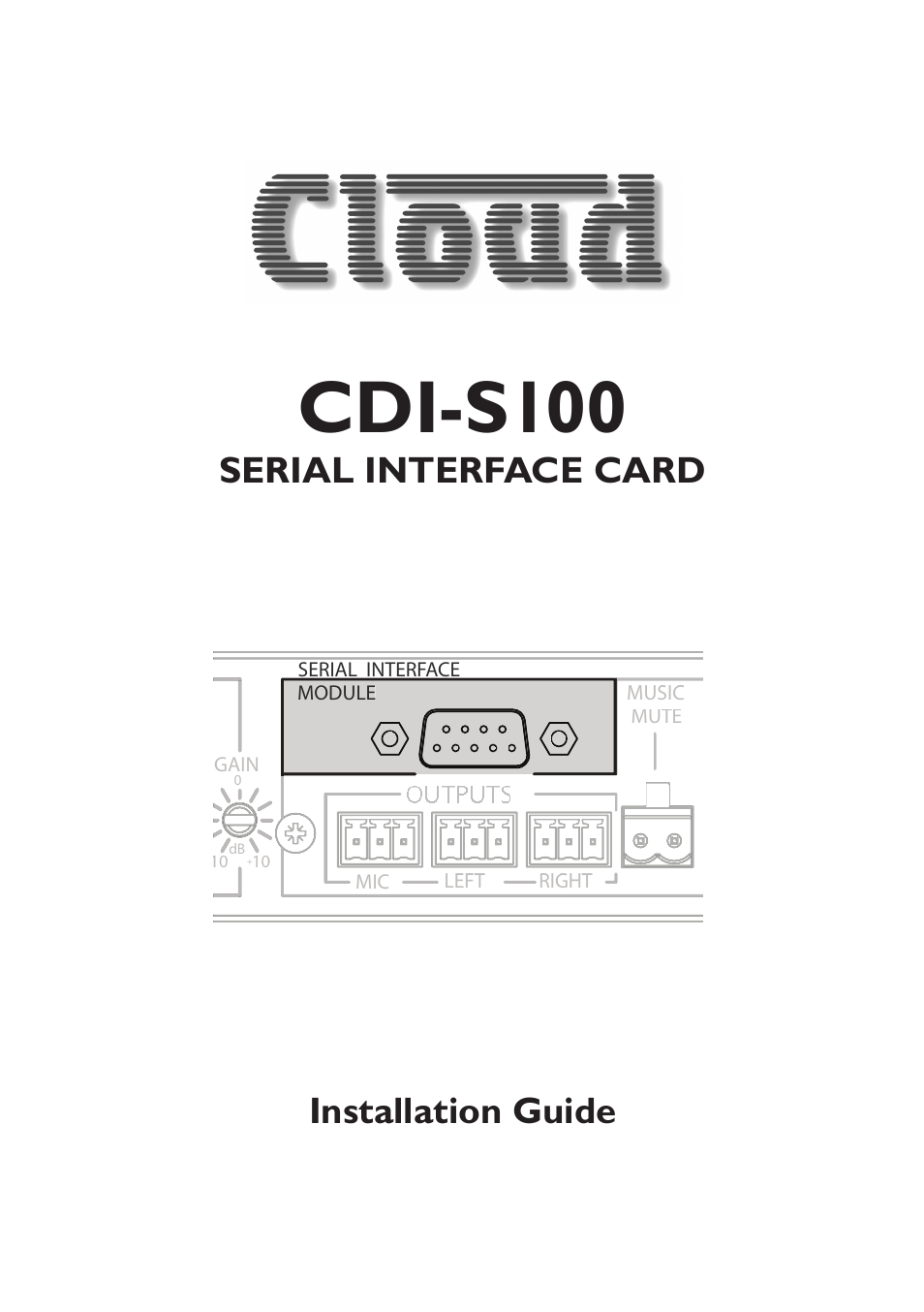 Cloud Electronics CDI-S100 User Manual | 12 pages