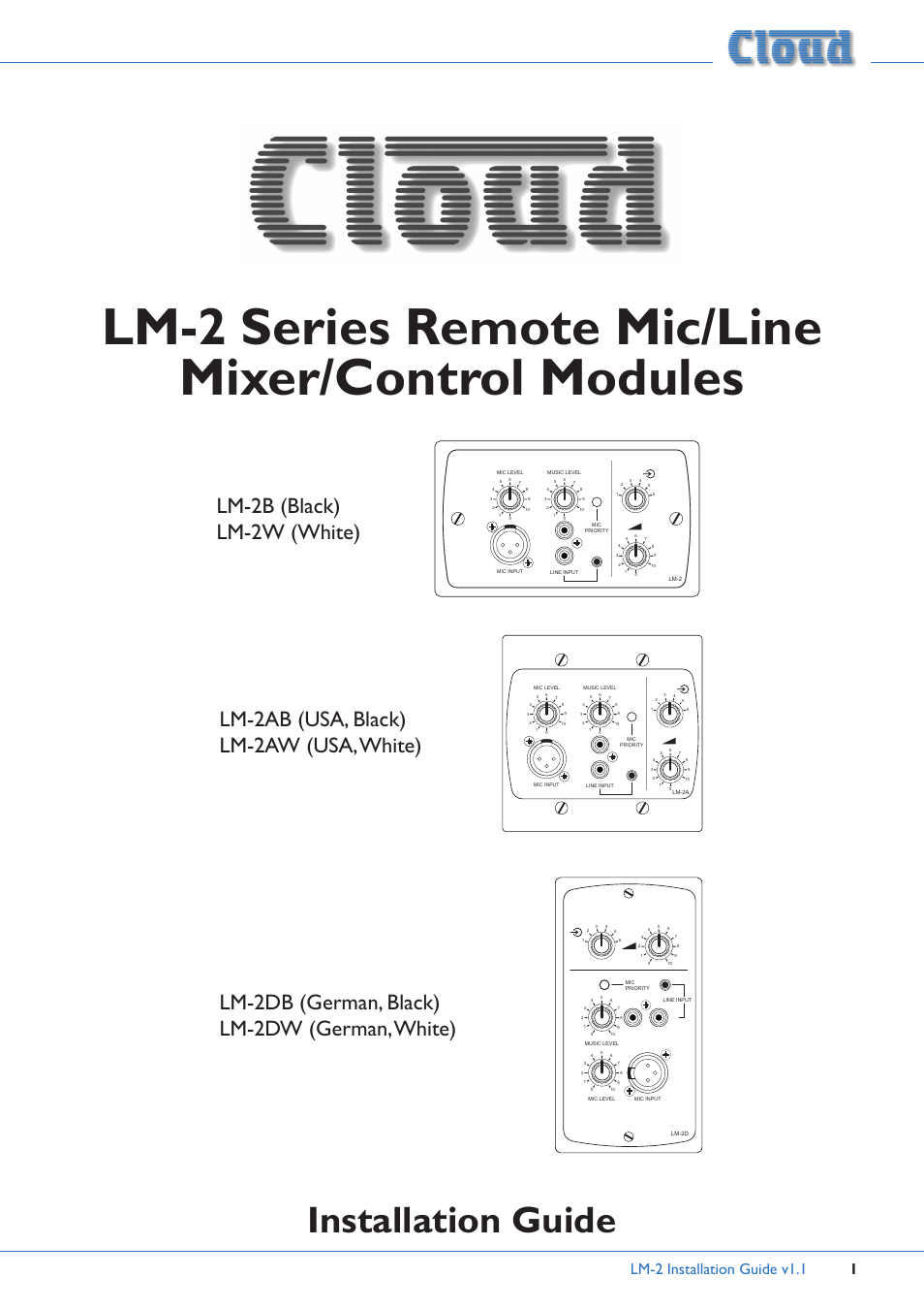 Cloud Electronics LM-2B User Manual | 12 pages