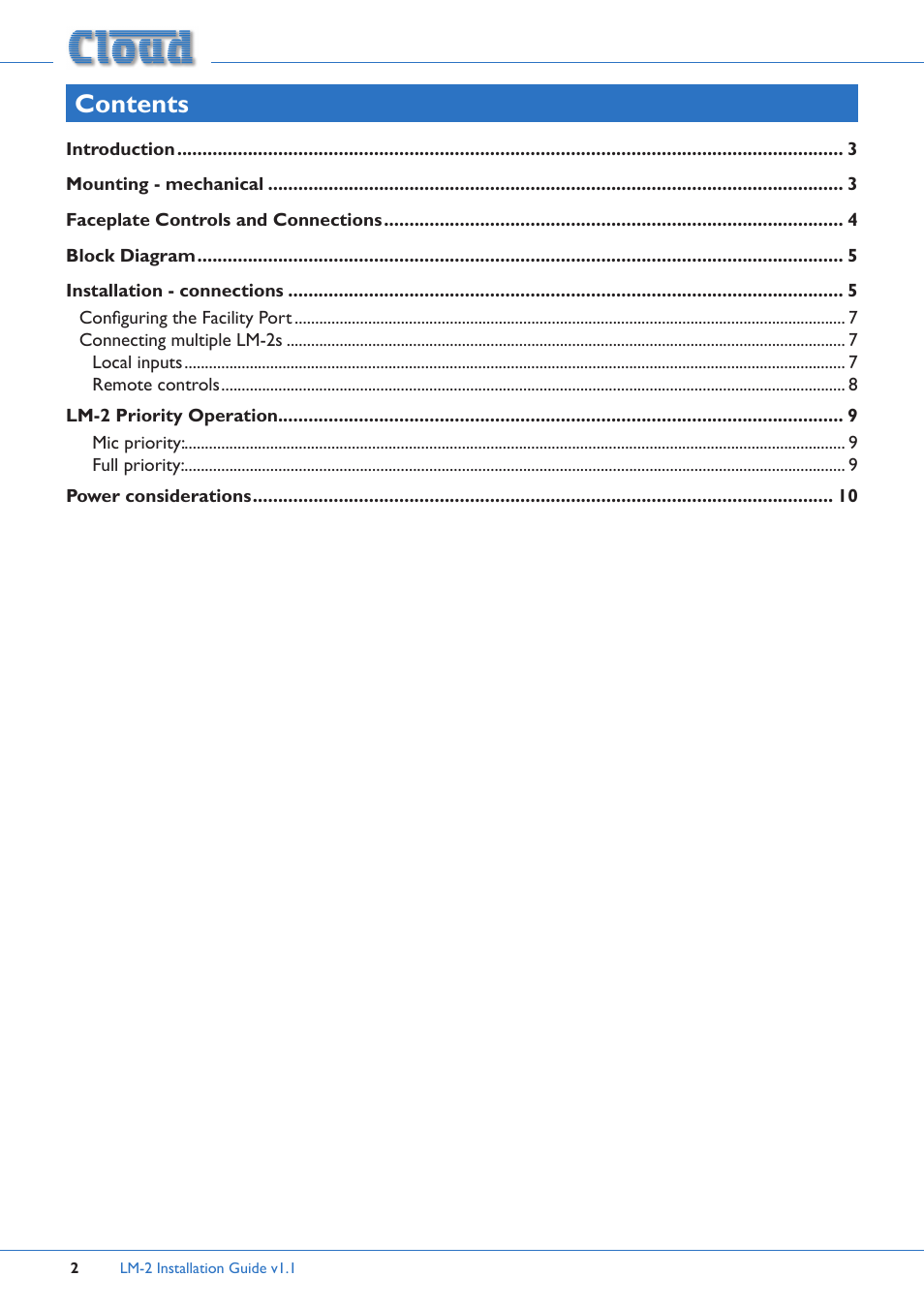 Cloud Electronics LM-2B User Manual | Page 2 / 12