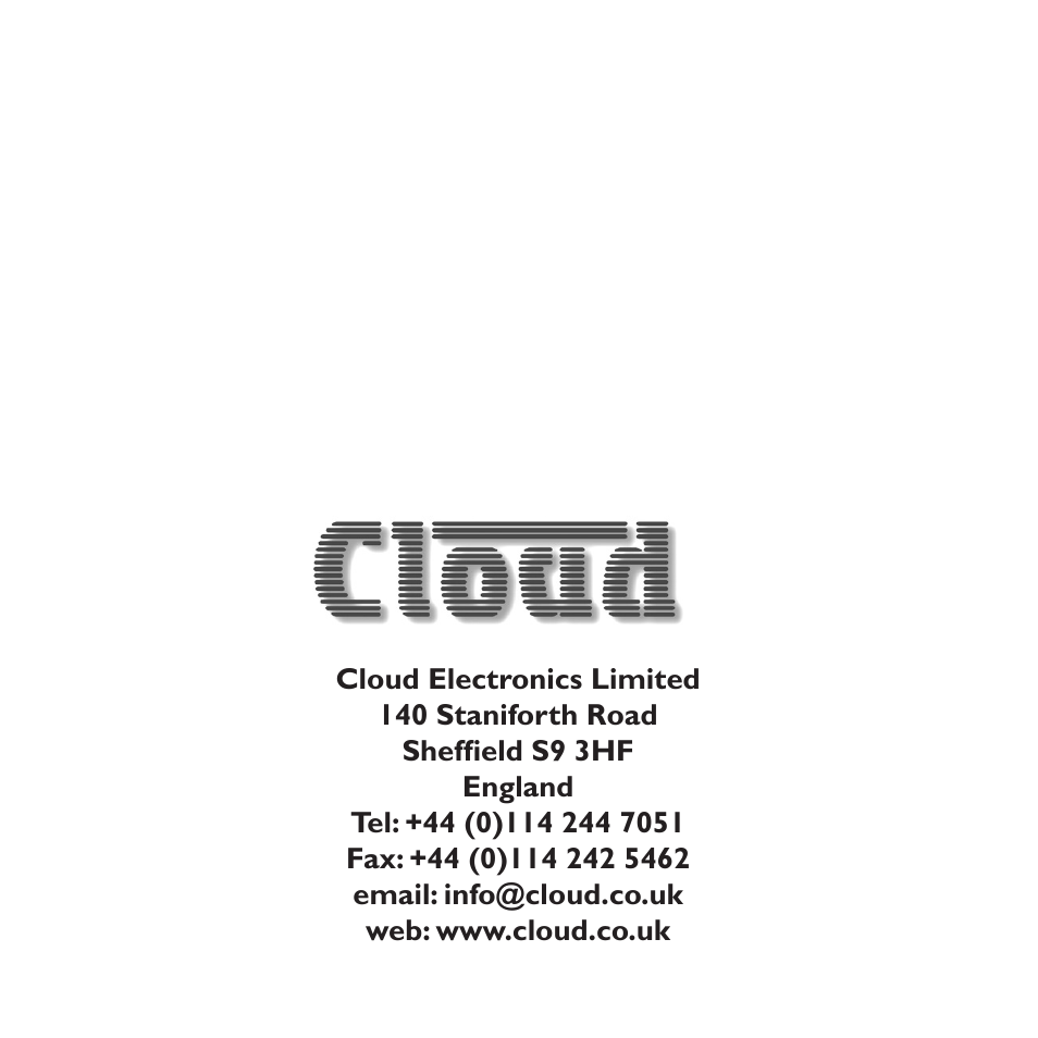 Cloud Electronics RH-8c User Manual | Page 16 / 16