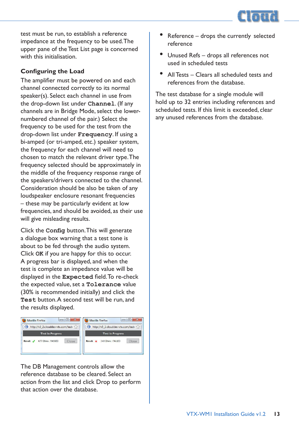 Configuring the load | Cloud Electronics VTX-WM1 User Manual | Page 13 / 21