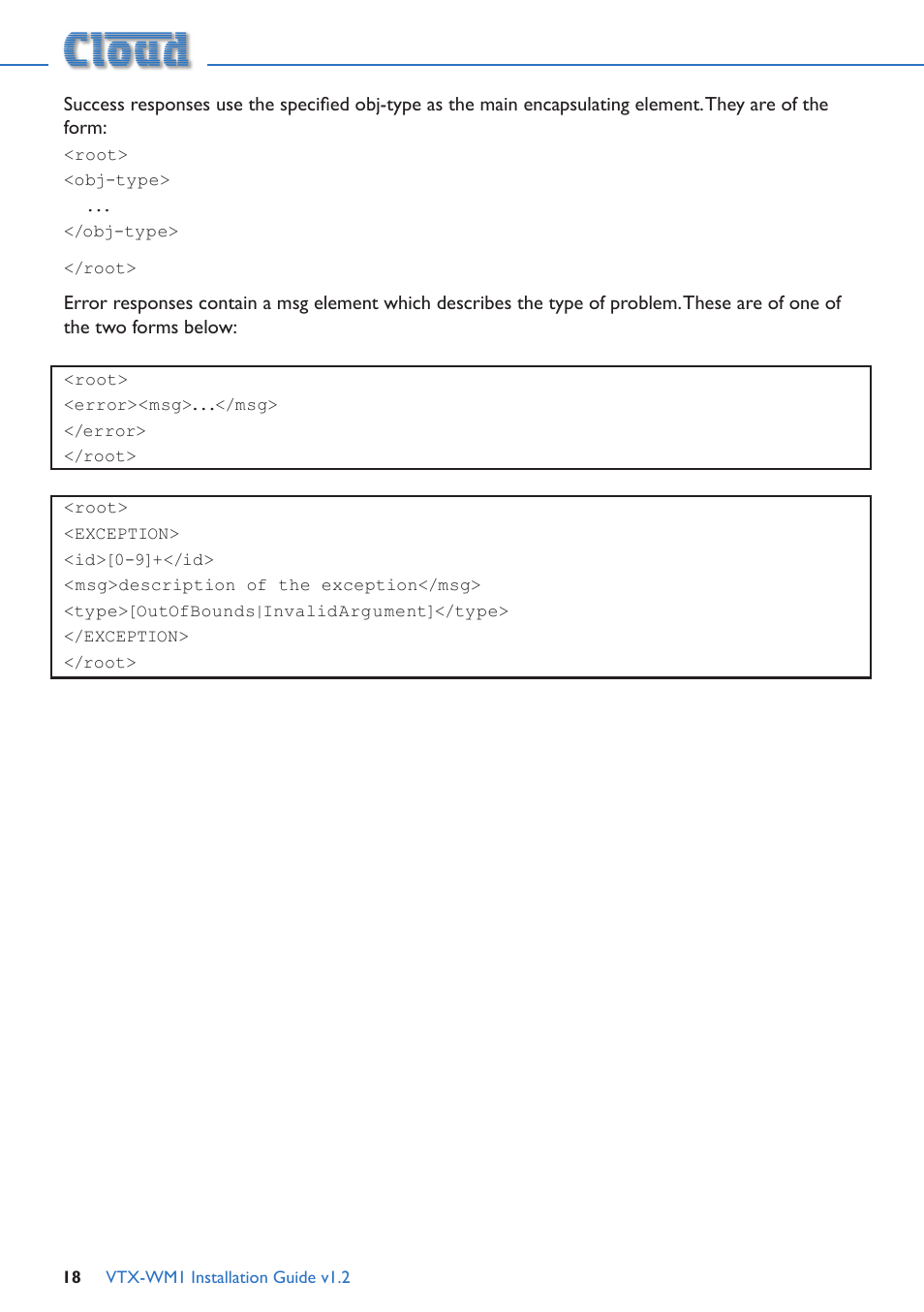 Cloud Electronics VTX-WM1 User Manual | Page 18 / 21