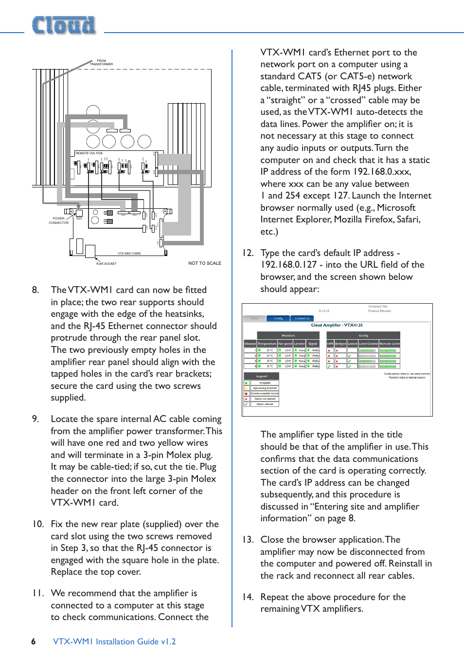 Vtx-wm1 installation guide v1.2 6 | Cloud Electronics VTX-WM1 User Manual | Page 6 / 21