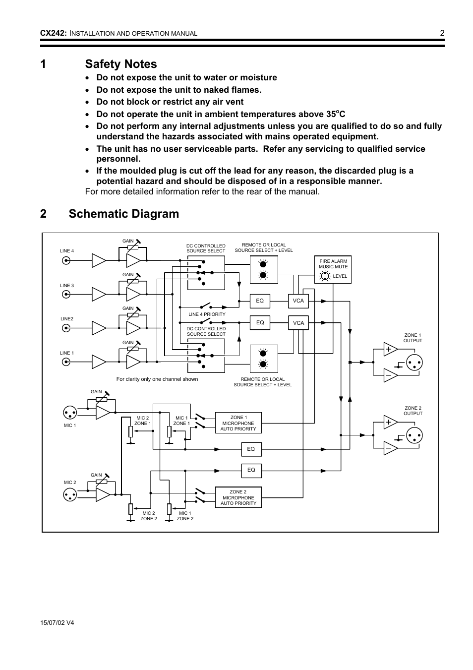 2 schematic diagram, Cx242: i | Cloud Electronics CX242 User Manual | Page 3 / 12