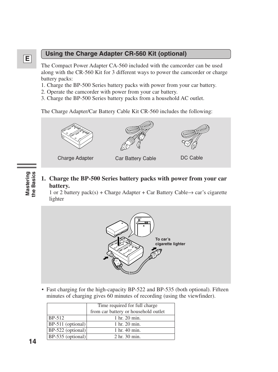 14 e | Canon Digital Video Camcorder ZR20 User Manual | Page 14 / 114