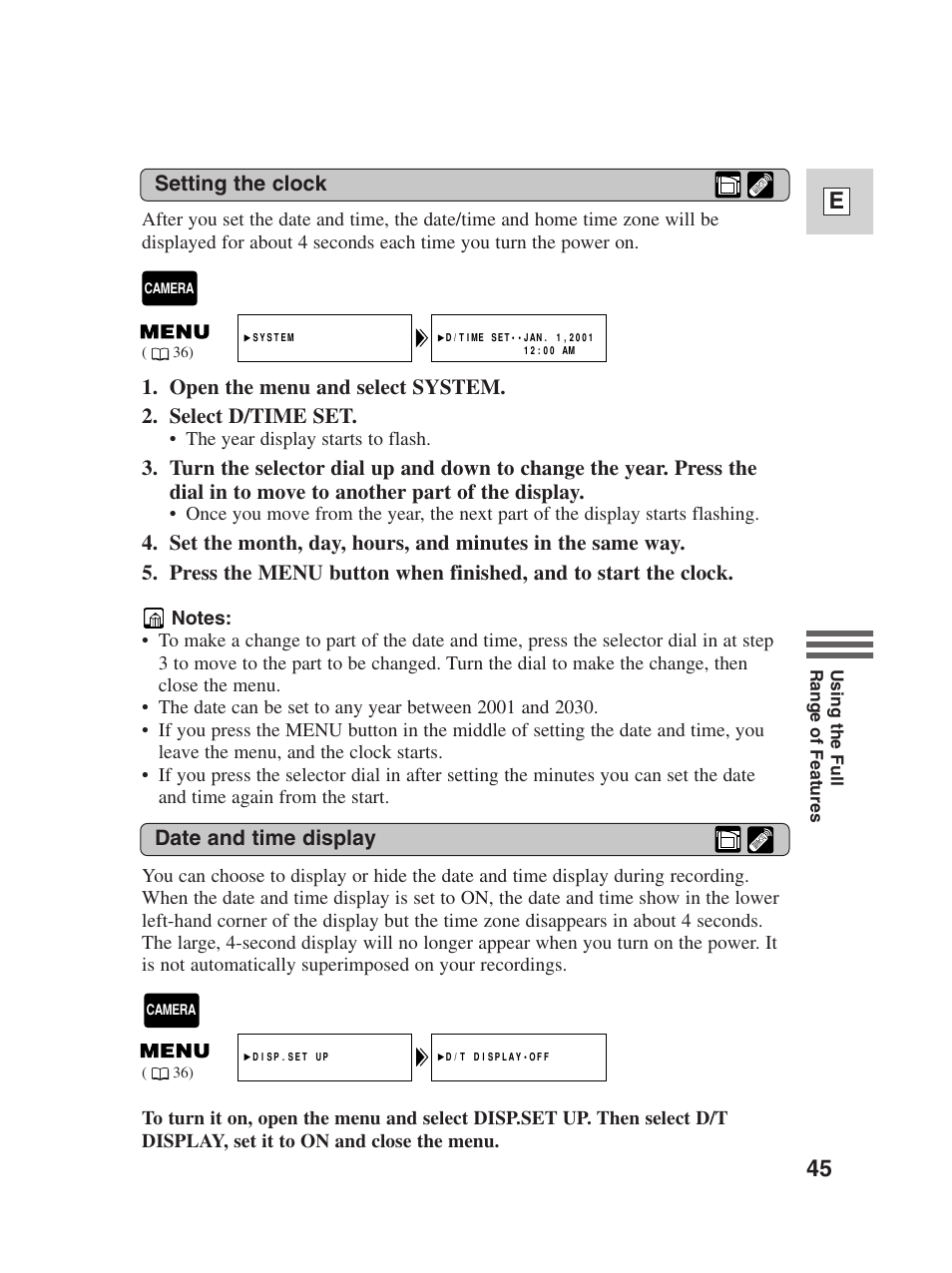 45 e | Canon Digital Video Camcorder ZR20 User Manual | Page 45 / 114