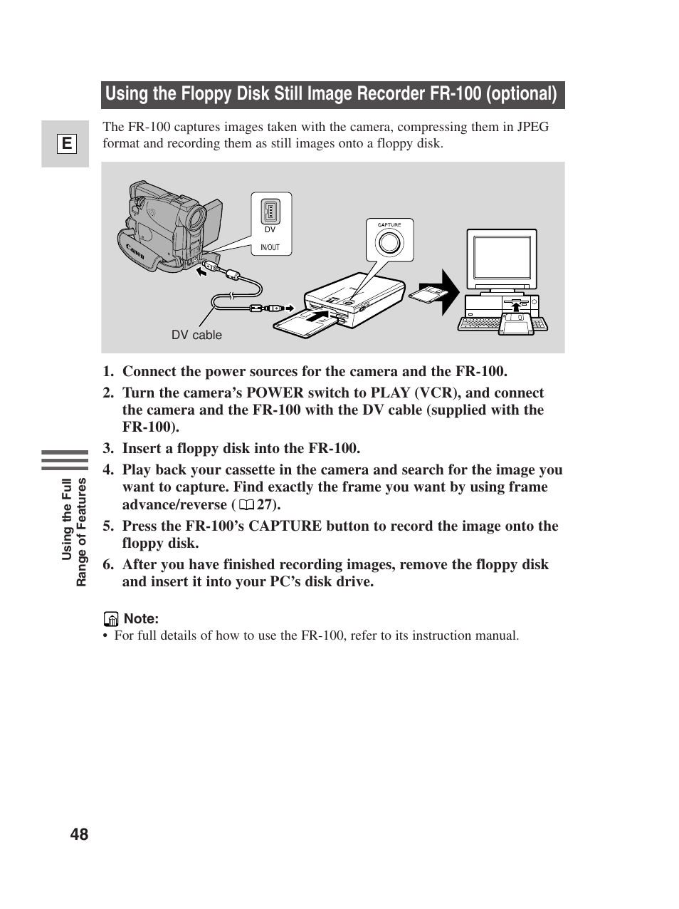 48 e | Canon Digital Video Camcorder ZR20 User Manual | Page 48 / 114