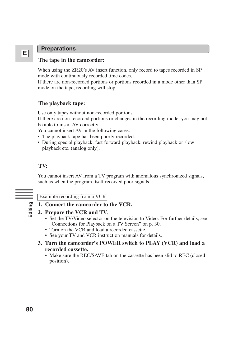 Canon Digital Video Camcorder ZR20 User Manual | Page 80 / 114