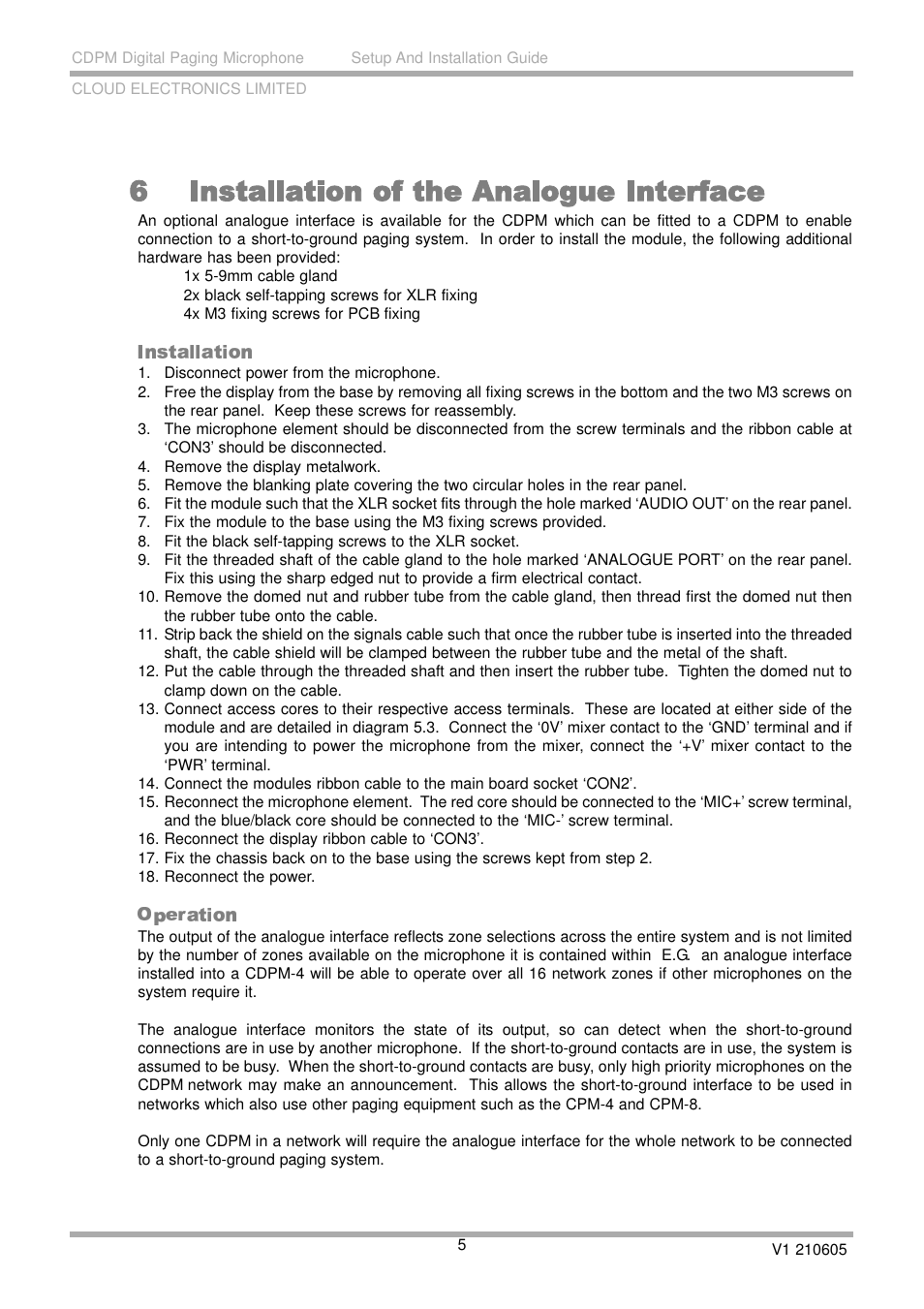 Cloud Electronics CDPM Range User Manual | Page 11 / 21