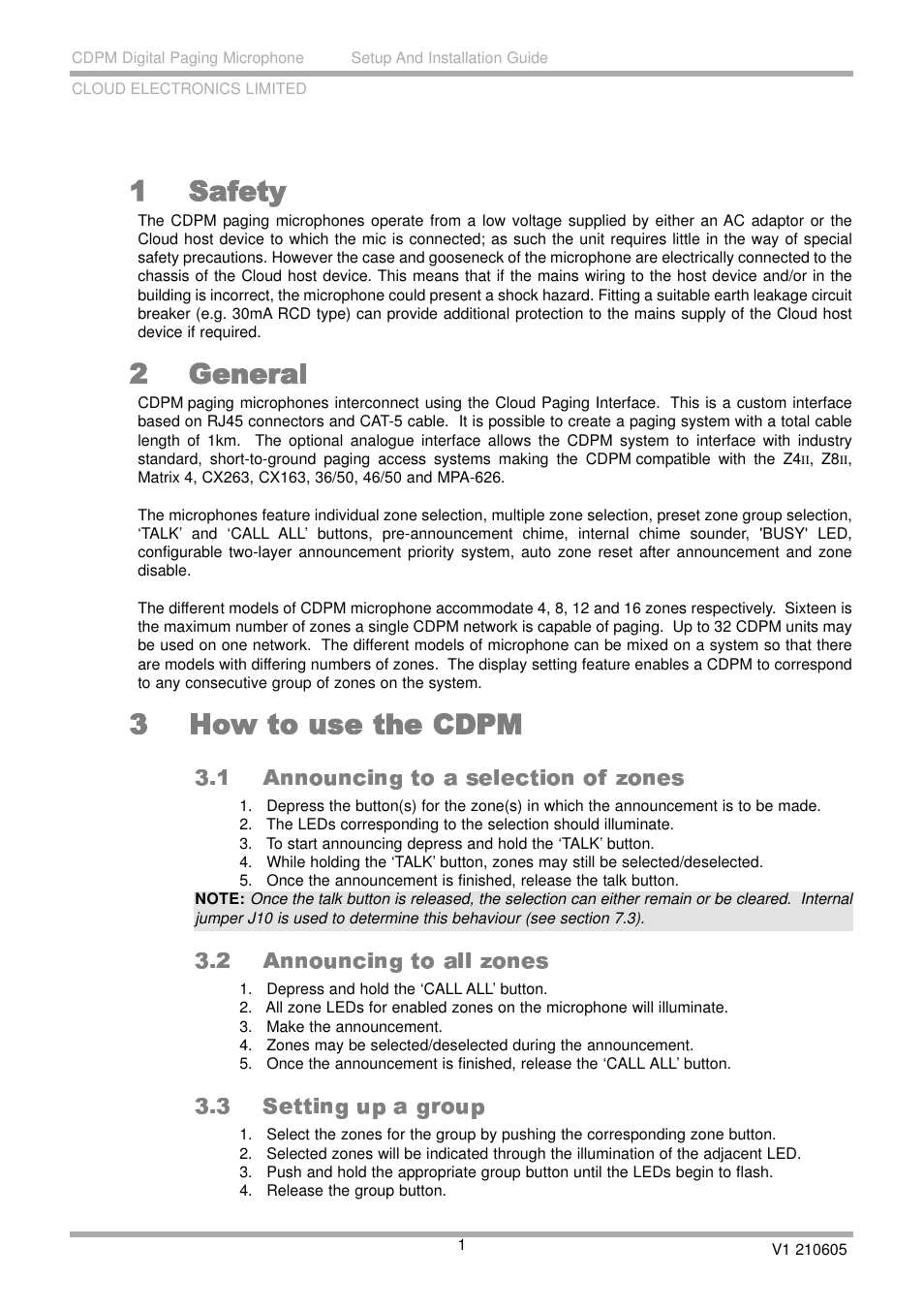 Cloud Electronics CDPM Range User Manual | Page 7 / 21