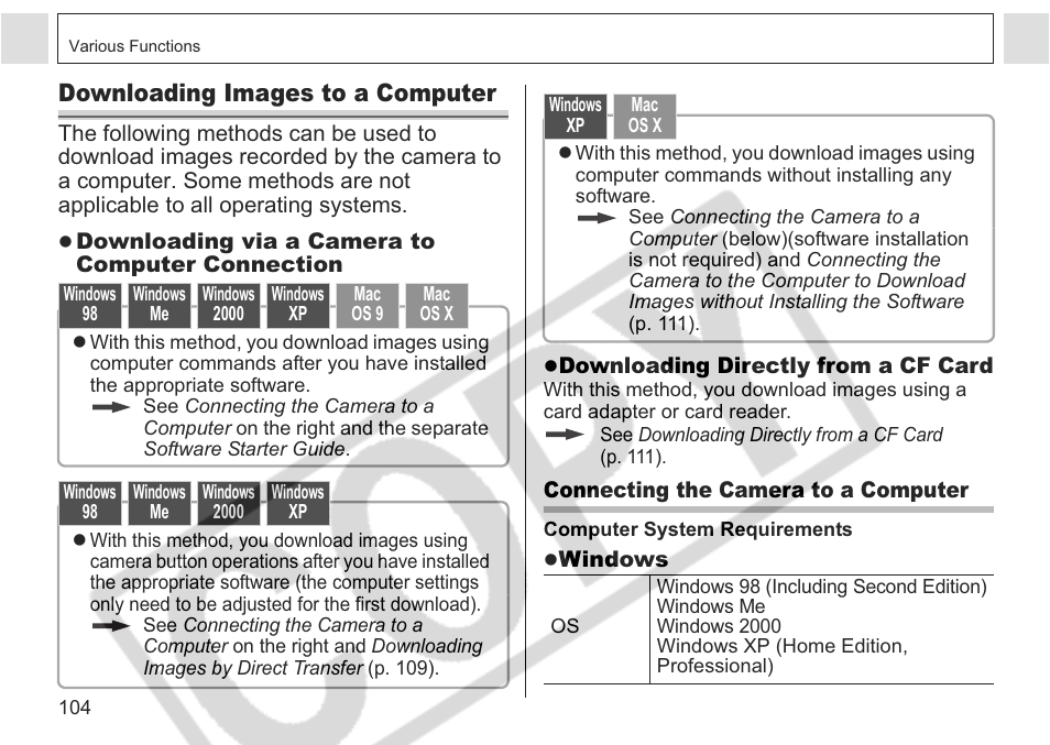 Downloading images to a computer | Canon A75 User Manual | Page 106 / 156