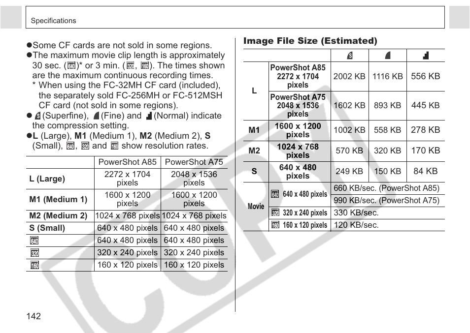 Canon A75 User Manual | Page 144 / 156