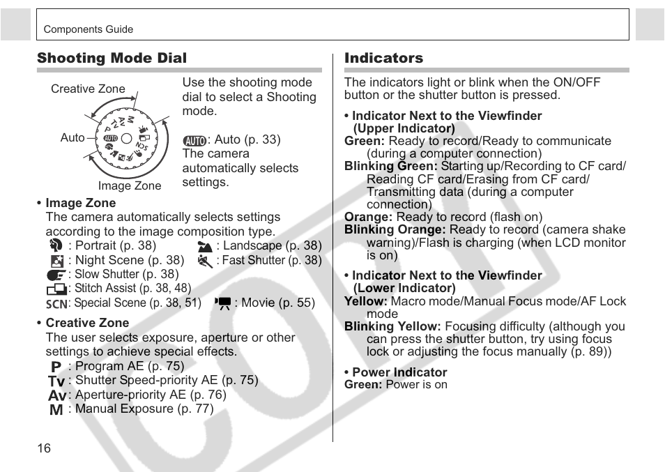 Canon A75 User Manual | Page 18 / 156