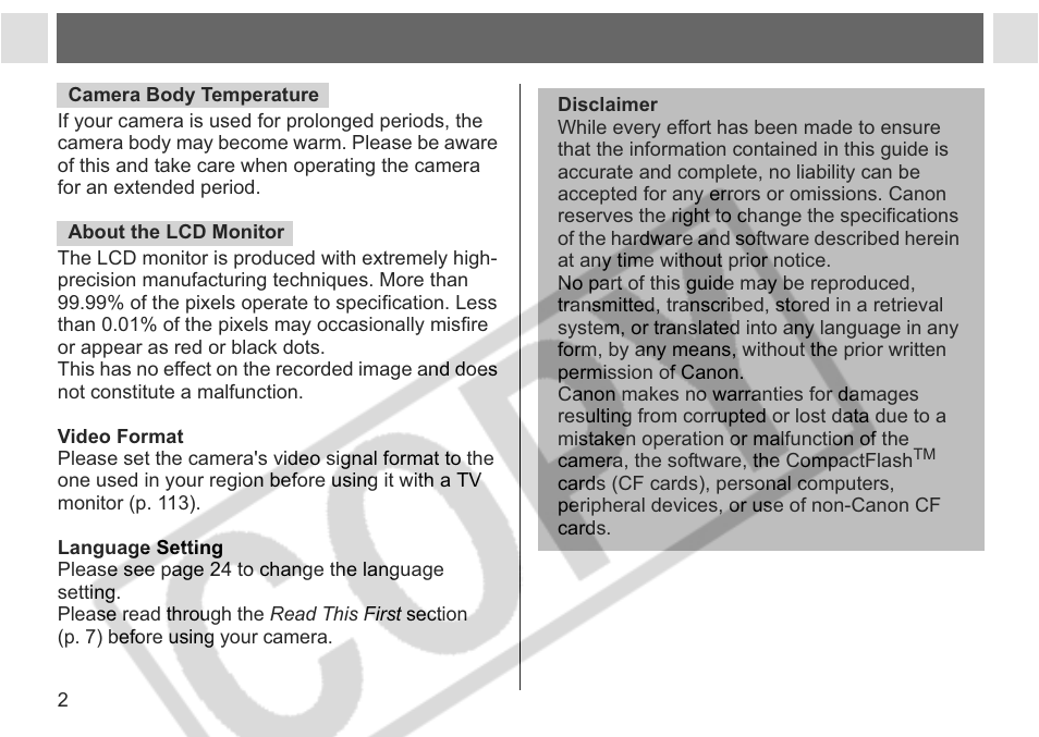 Canon A75 User Manual | Page 4 / 156