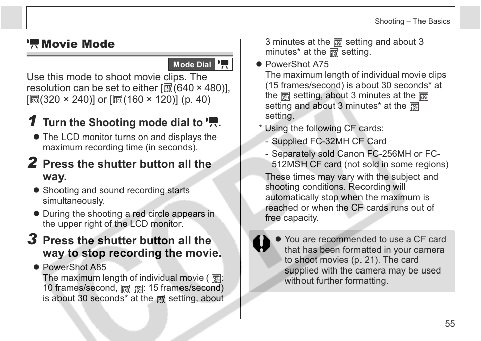 Canon A75 User Manual | Page 57 / 156