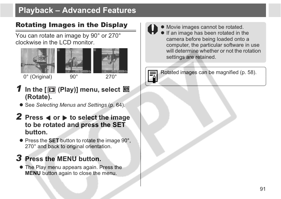 Playback – advanced features | Canon A75 User Manual | Page 93 / 156