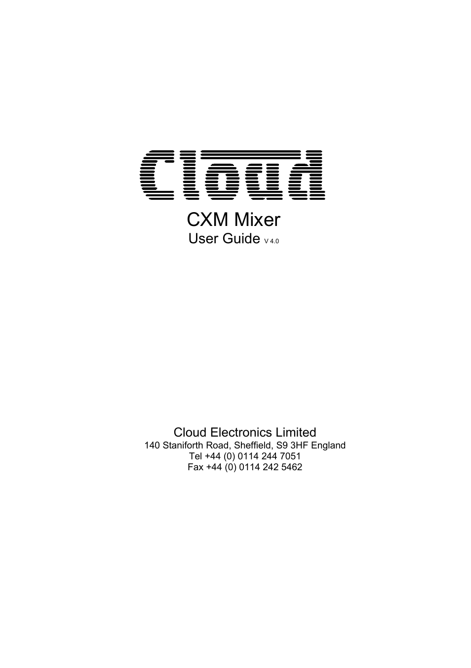 Cloud Electronics CXM2 User Manual | 13 pages