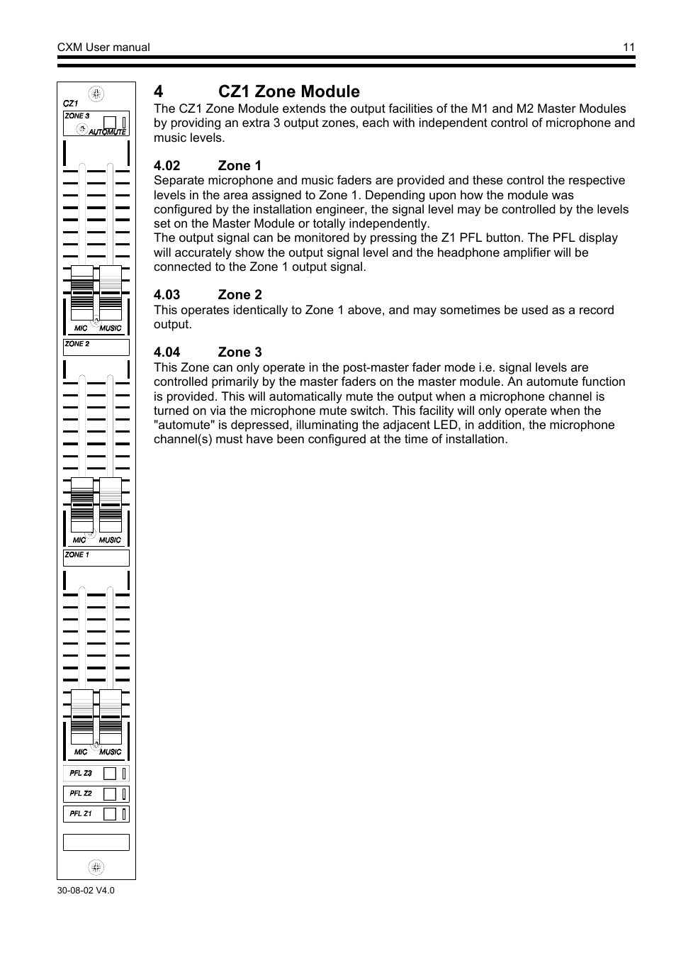 4cz1 zone module | Cloud Electronics CXM2 User Manual | Page 12 / 13