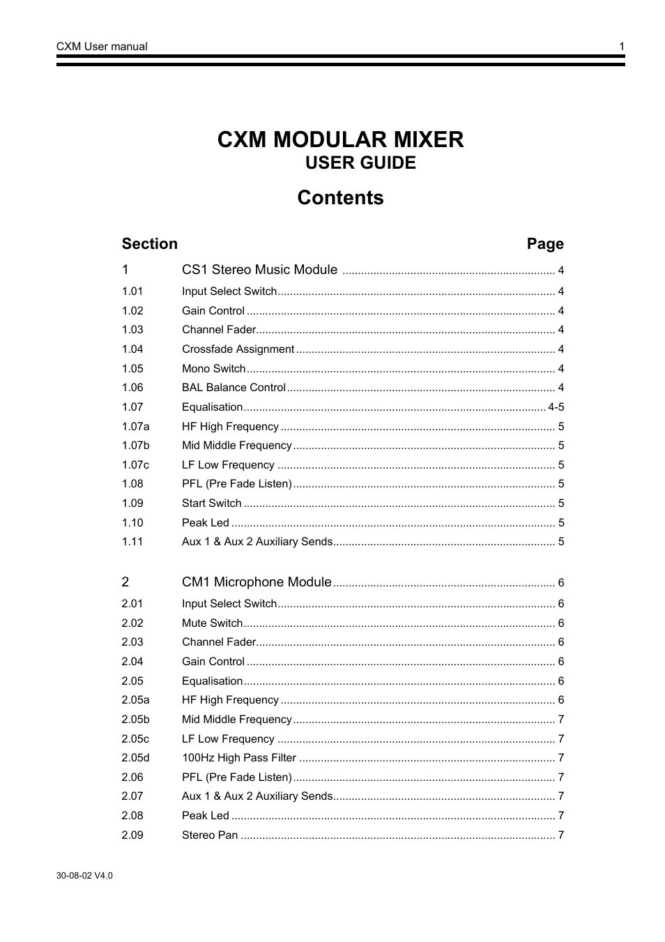 Cloud Electronics CXM2 User Manual | Page 2 / 13