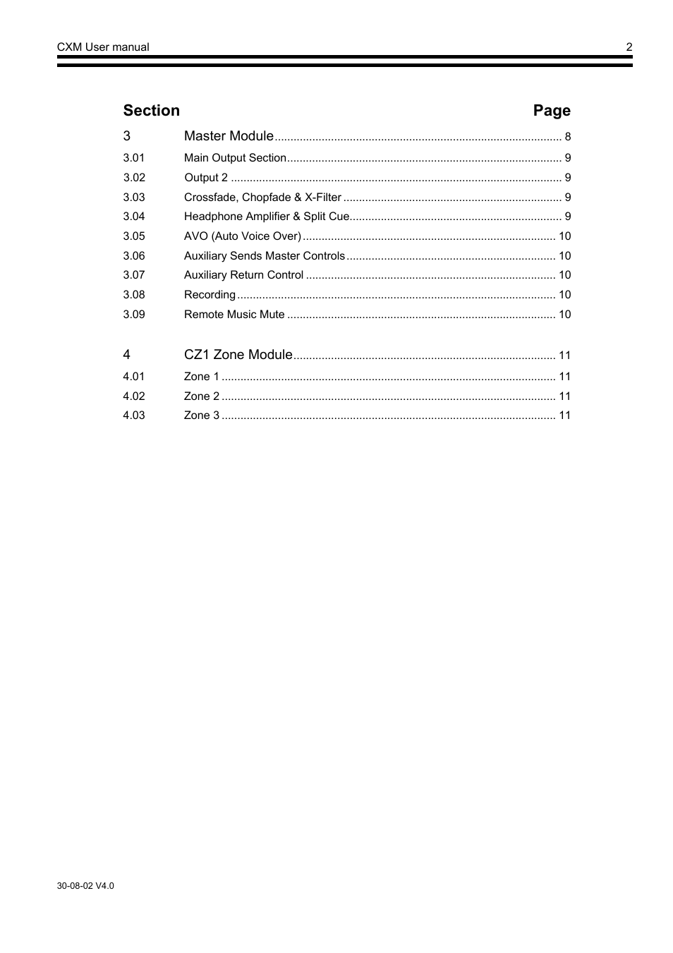 Page | Cloud Electronics CXM2 User Manual | Page 3 / 13