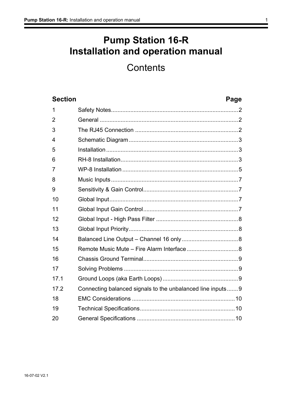Cloud Electronics PS16 User Manual | Page 2 / 12