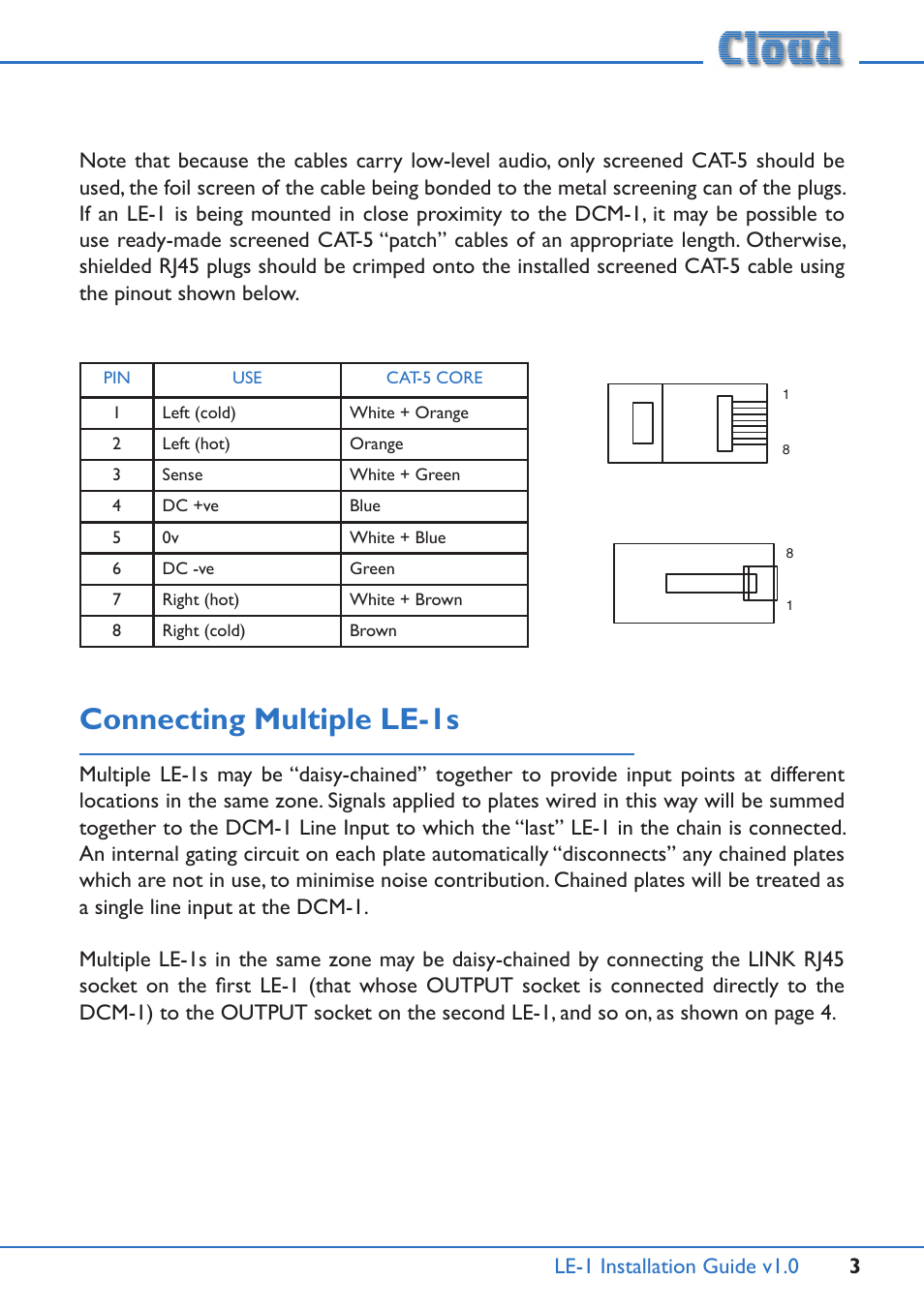 Connecting multiple le-1s | Cloud Electronics LE-1 User Manual | Page 3 / 4