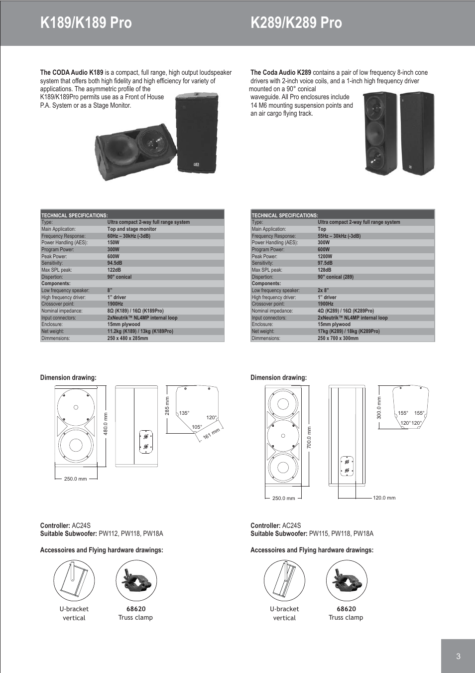 Coda Audio K-Series User Manual | Page 3 / 8