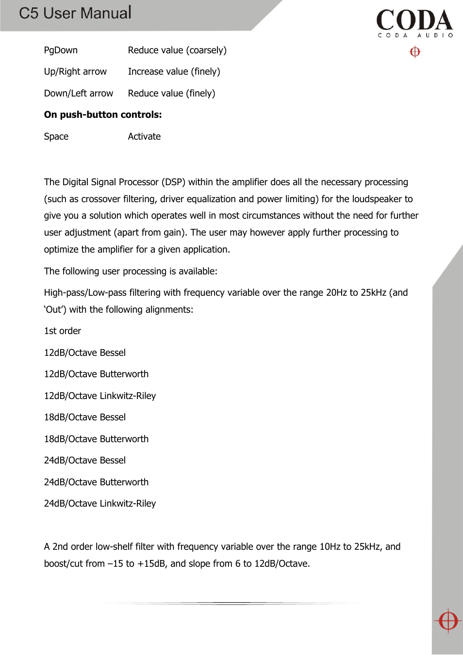 Coda Audio C5 User Manual | Page 24 / 33