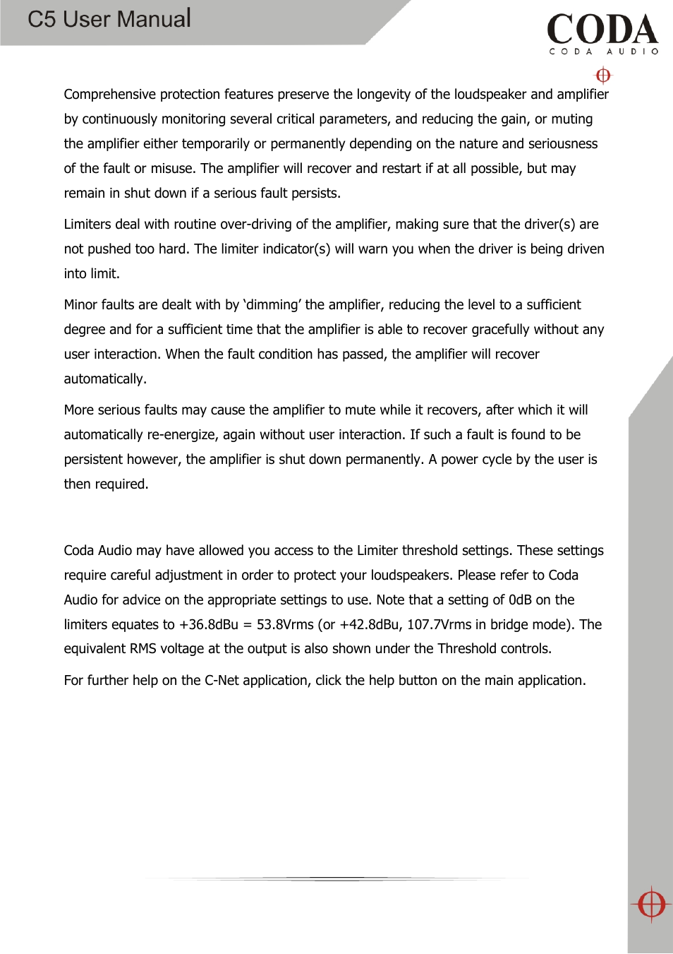 Coda Audio C5 User Manual | Page 26 / 33