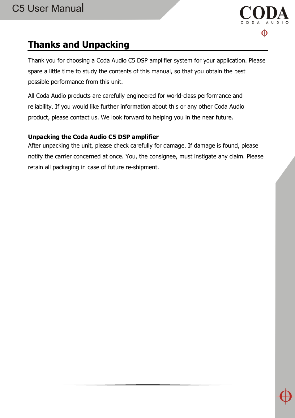 Coda Audio C5 User Manual | Page 5 / 33