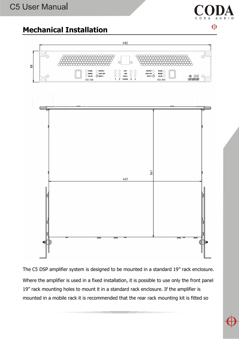 Mechanical installation | Coda Audio C5 User Manual | Page 7 / 33