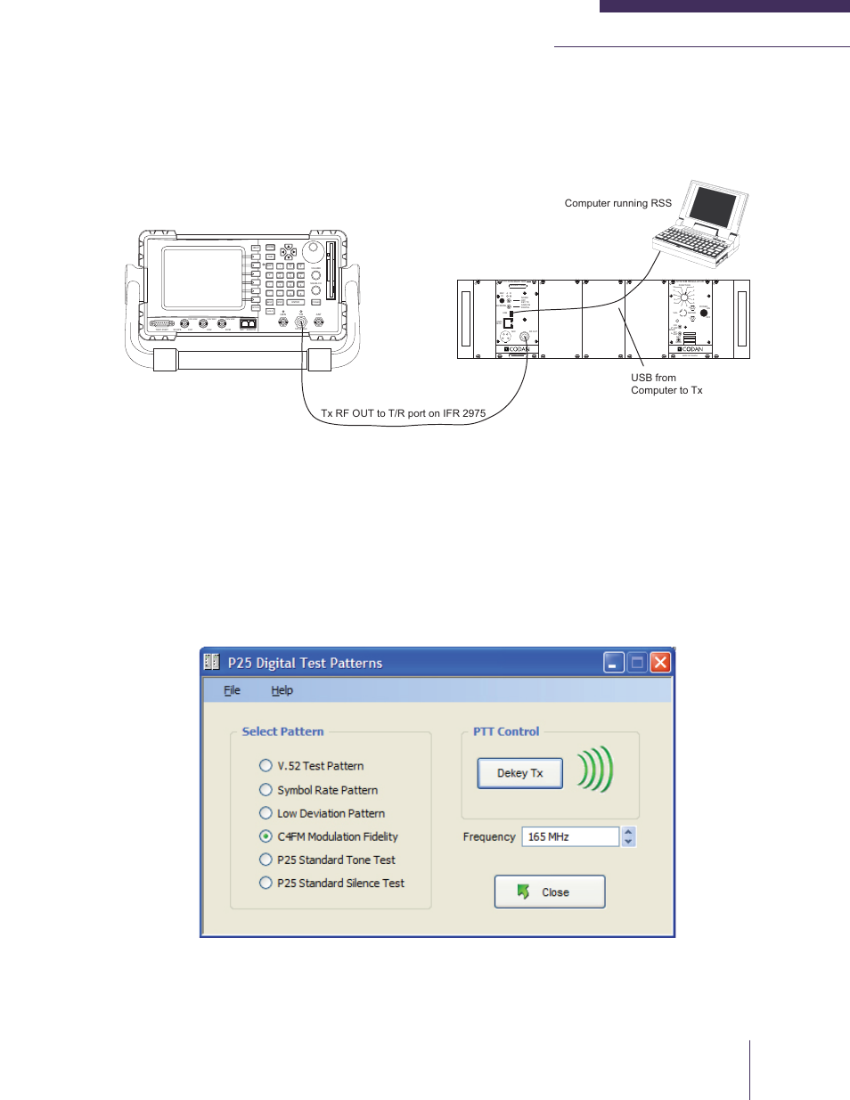 Transmitter modulation fidelity testing, Frequency (mhz) made in canada model # code, Made in canada | Return, Def jkl mno ghi, Tuv wxyz pqrs | Codan Radio MT-4E Analog and P25 Digital - Maintenance Guide User Manual | Page 55 / 76