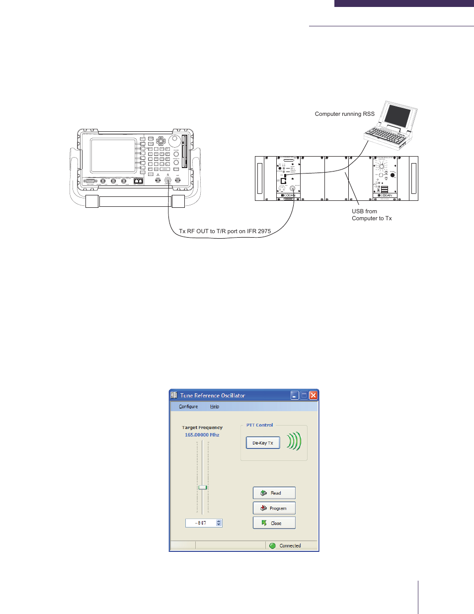 Transmitter reference oscillator adjustment, Frequency (mhz) made in canada model # code, Made in canada | Return, Def jkl mno ghi, Tuv wxyz pqrs | Codan Radio MT-4E Analog and P25 Digital - Maintenance Guide User Manual | Page 57 / 76