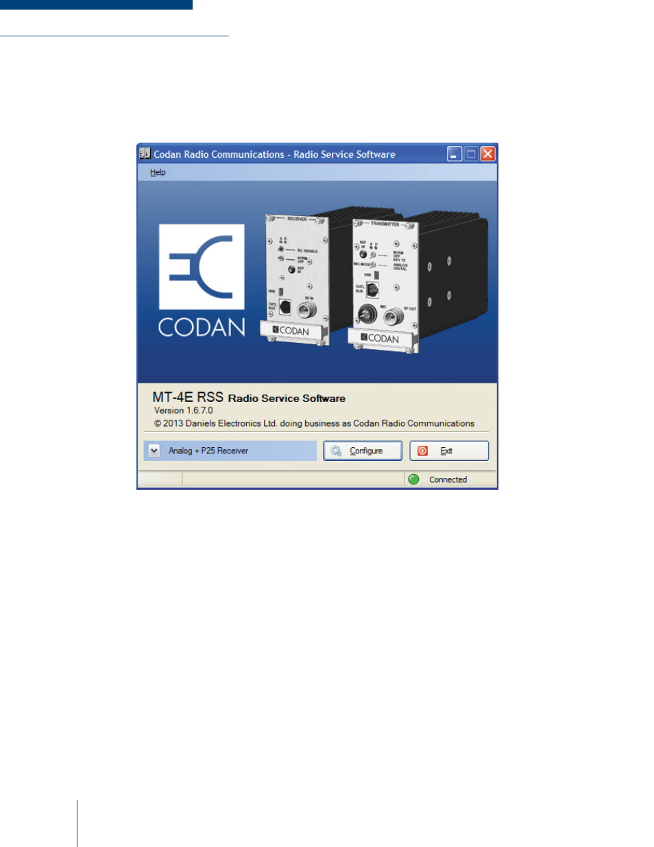 Starting the radio service software | Codan Radio MT-4E Analog and P25 Digital - User Guide User Manual | Page 36 / 58