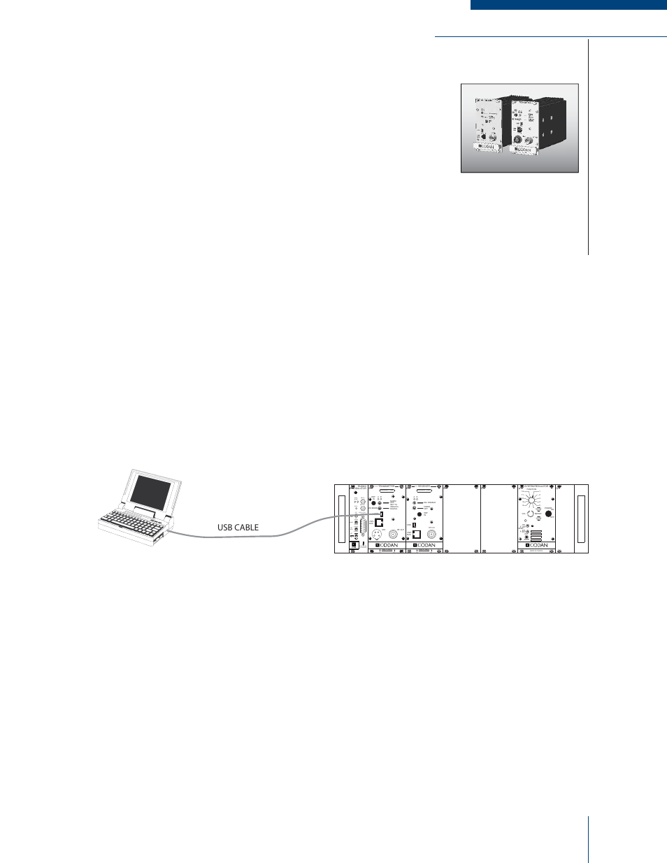 Chapter 4: software, Connecting the pc to the radio, Figure 4-1: pc to radio rss software connection | Made in canada, Data int, Ext data / ctrl port pull down to remove, Usb cable | Codan Radio MT-4E Paging User Manual | Page 43 / 54
