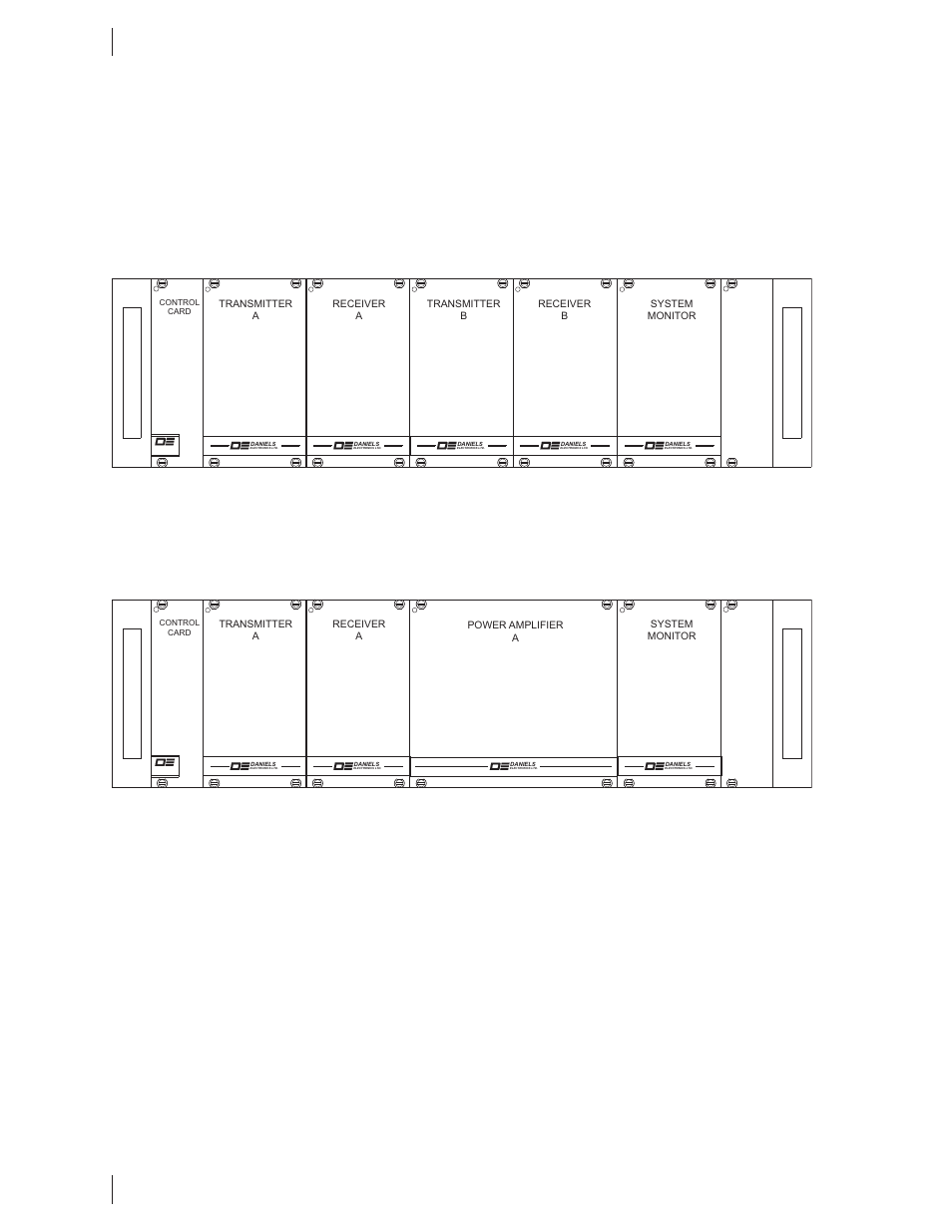 Subrack, Power input, 38 user guide | Figure 6-1: standard subrack confi guration, Figure 6-2: standard subrack with power amplifi er | Codan Radio MT-4R User Manual | Page 46 / 56