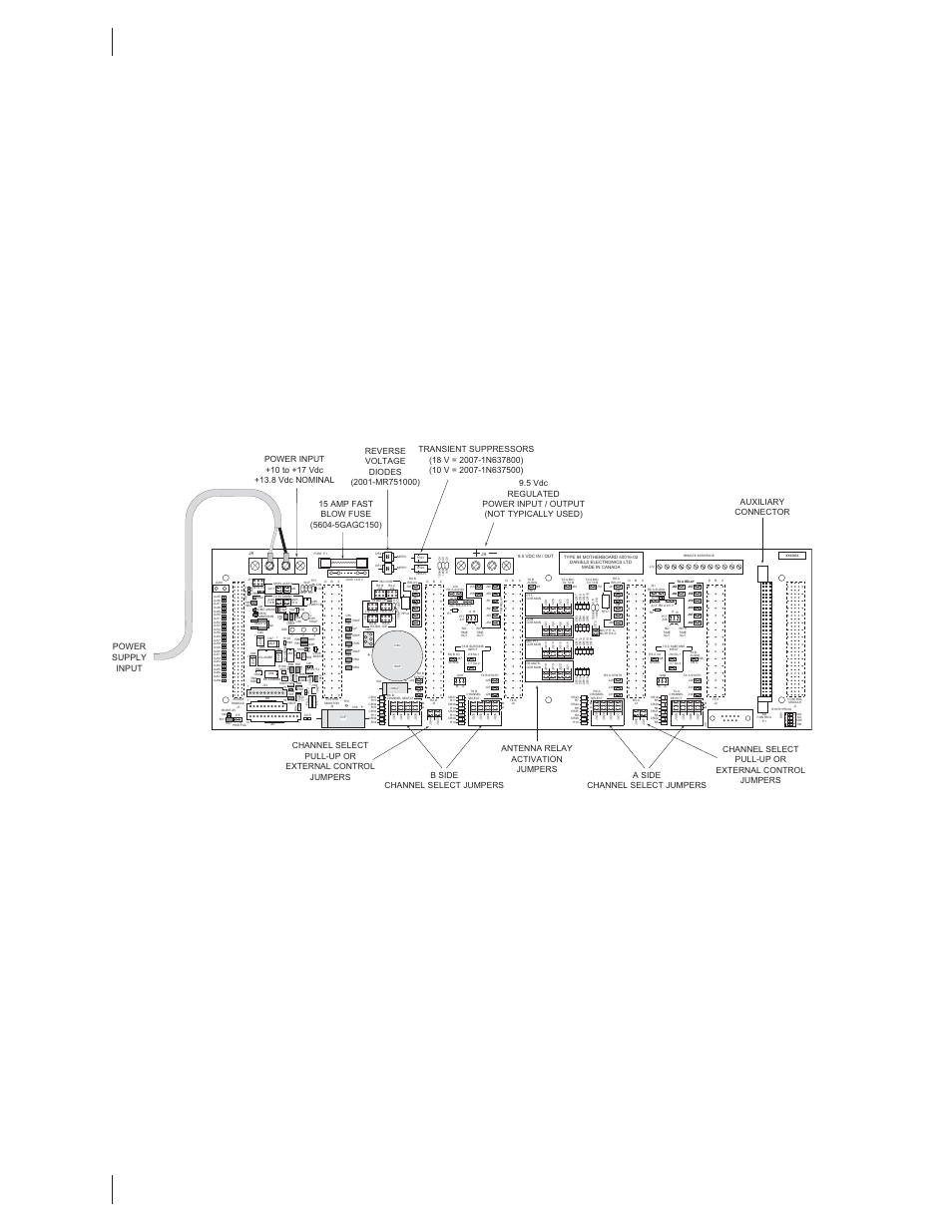 Channel switching range, Antenna relay activation, 40 user guide | Figure 6-3: subrack / motherboard rear view | Codan Radio MT-4R User Manual | Page 48 / 56