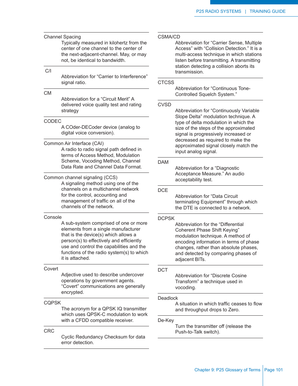 Codan Radio P25 Training Guide User Manual | Page 109 / 120