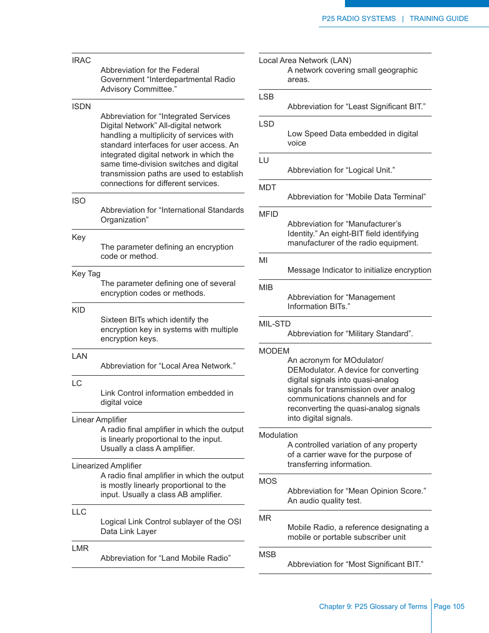 Codan Radio P25 Training Guide User Manual | Page 113 / 120
