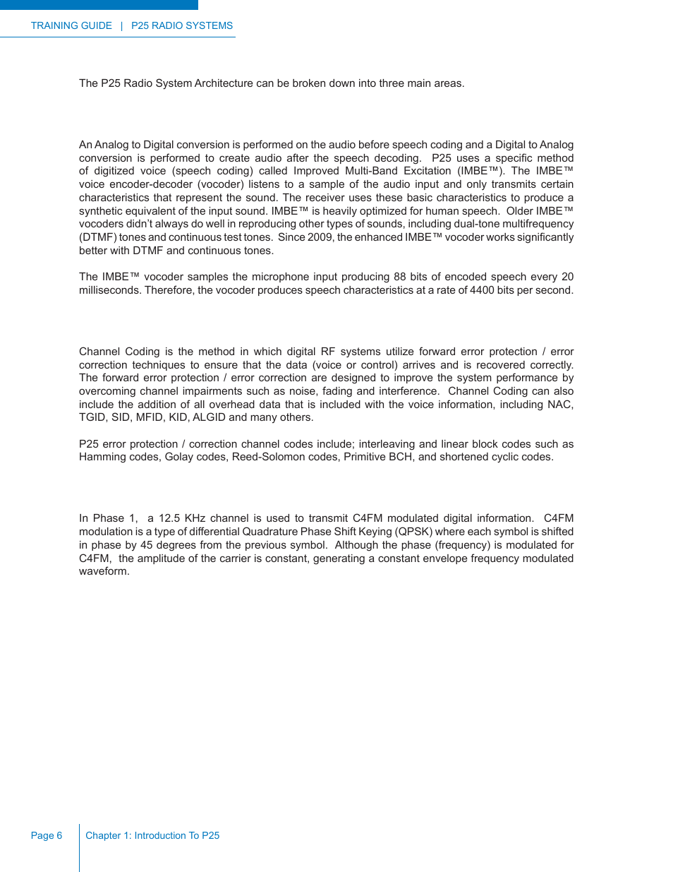 A to d / d to a and speech coding / decoding, Channel coding / decoding, Modulating / demodulating and filtering | Codan Radio P25 Training Guide User Manual | Page 14 / 120