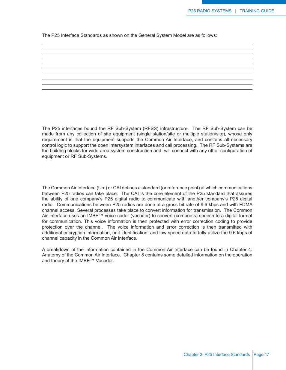 Rf sub-system, Common air interface | Codan Radio P25 Training Guide User Manual | Page 25 / 120