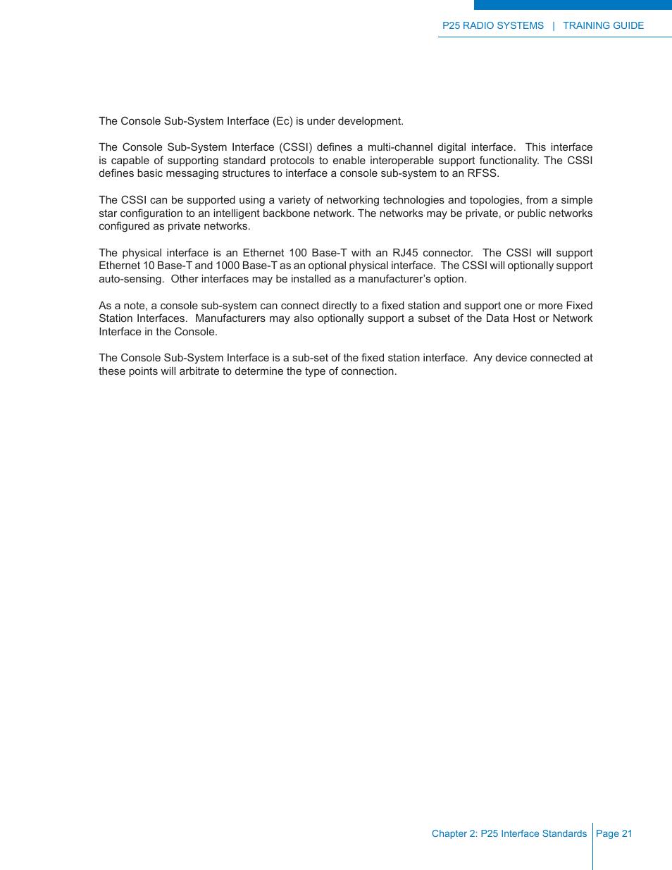 Console sub-system interface | Codan Radio P25 Training Guide User Manual | Page 29 / 120