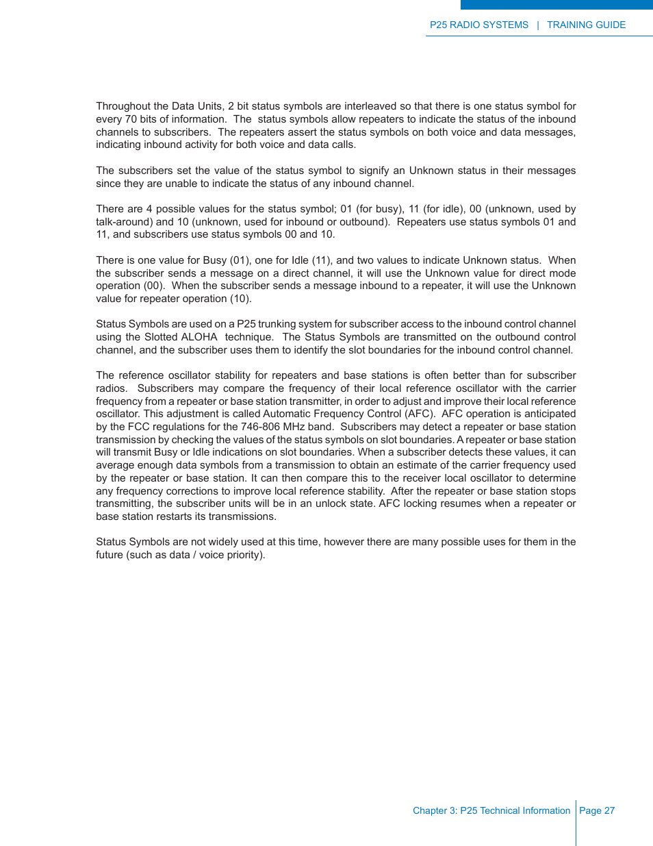 Status symbols | Codan Radio P25 Training Guide User Manual | Page 35 / 120