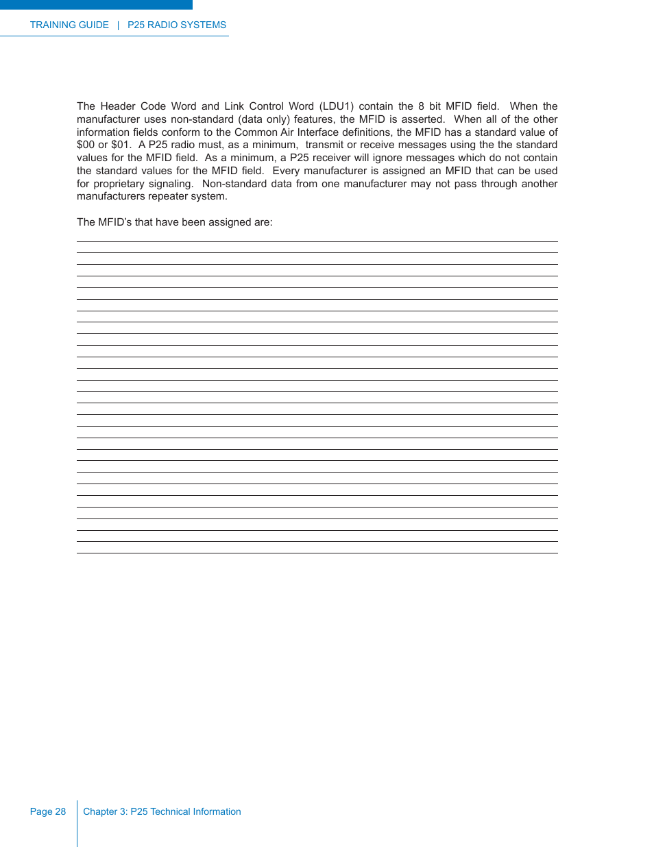 Manufacturer’s id (mfid) | Codan Radio P25 Training Guide User Manual | Page 36 / 120