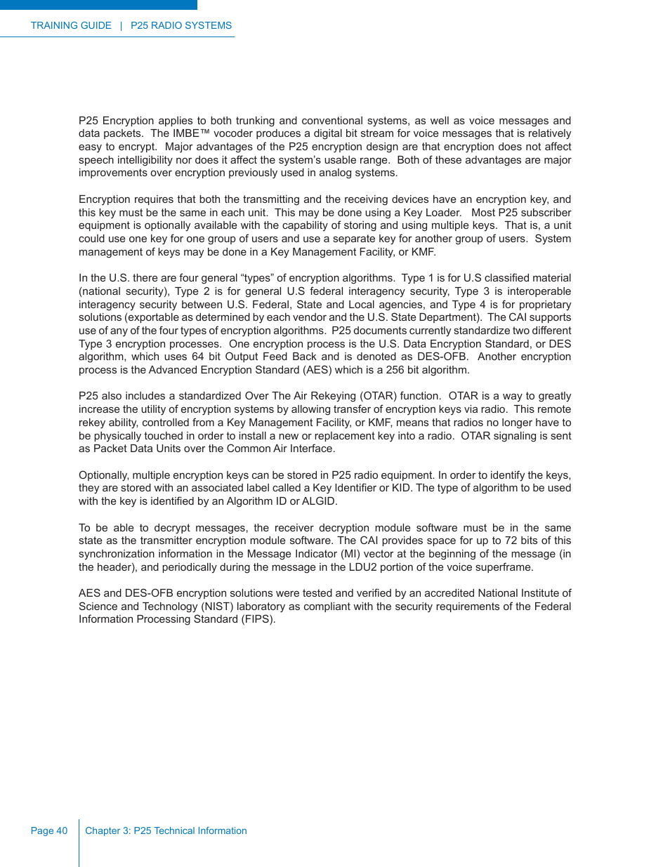 P25 encryption | Codan Radio P25 Training Guide User Manual | Page 48 / 120