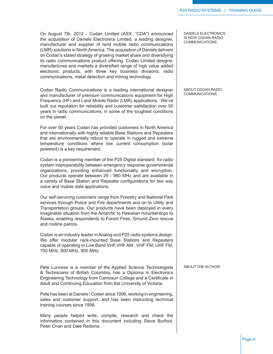 Codan Radio P25 Training Guide User Manual | Page 5 / 120