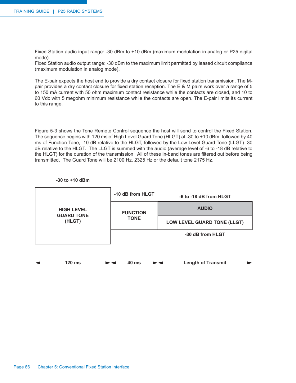 E&m specifi cations, Tone remote control specifi cations | Codan Radio P25 Training Guide User Manual | Page 74 / 120